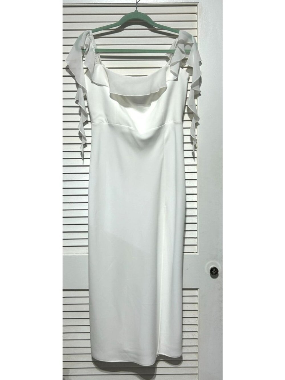 NWT Amanda Uprichard Women's Ivory Copellia Ruffle Dress Size Large 3449 - Picture 16 of 16